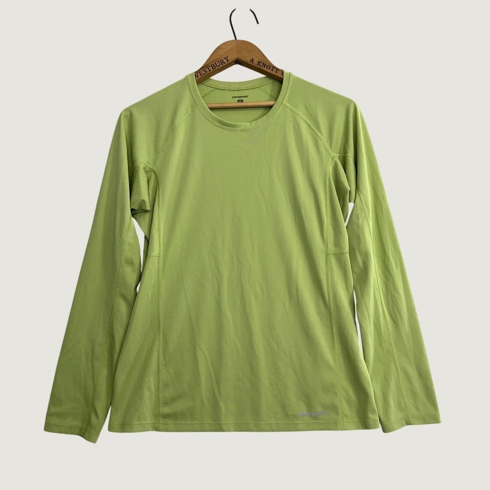Patagonia Womens Capilene 1 Silkweight Long Sleeve Base Layer Shirt Green M